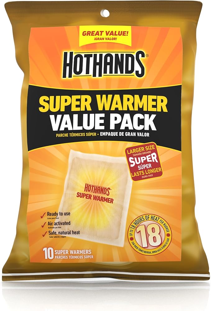 HotHands Body & Hand Super Warmers - Long Lasting Natural Odorless Air Activated Warmers - Up to 18 Hours of Heat - 10 Ind...