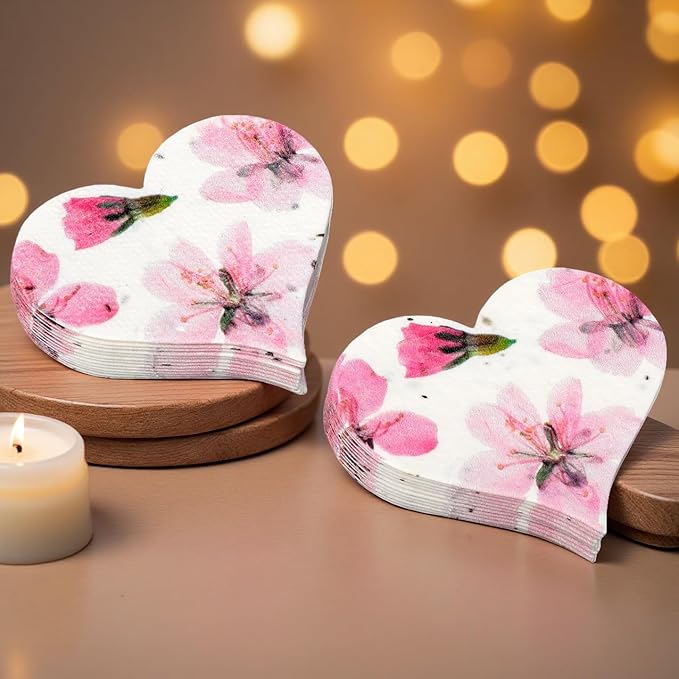 BuggyBeds 60PCS Plantable Seed Paper Hearts Shape – Wildflower Embedded Paper, Unique Gifts for Mothers, Garden Lovers, We...