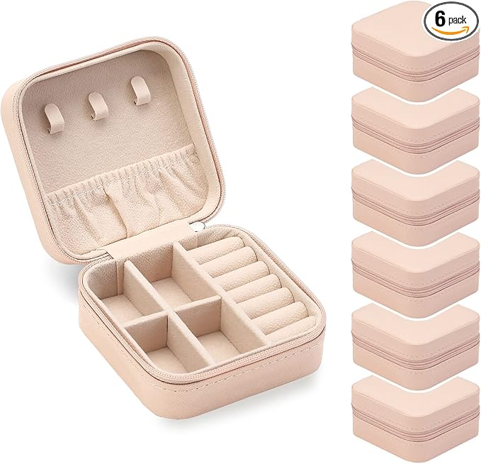 ZPROW Travel Jewelry Case, Mini Portable Jewelry Travel Boxes, Small Jewelry Organizer for Rings, Earrings, Pendants, Watc...