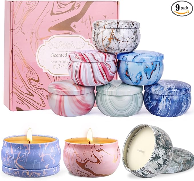 Candles - Scented Candles Gift Set for Women, 9-Pack Natural Aromatherapy Candles for Home Scented, Long Burning Gifts for...