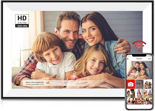 Frameo Digital Picture Frame 10.1 Inch Smart WiFi Digital Photo Frame, IPS Touch Screen, 32GB, Electronic Slideshow, Load ...