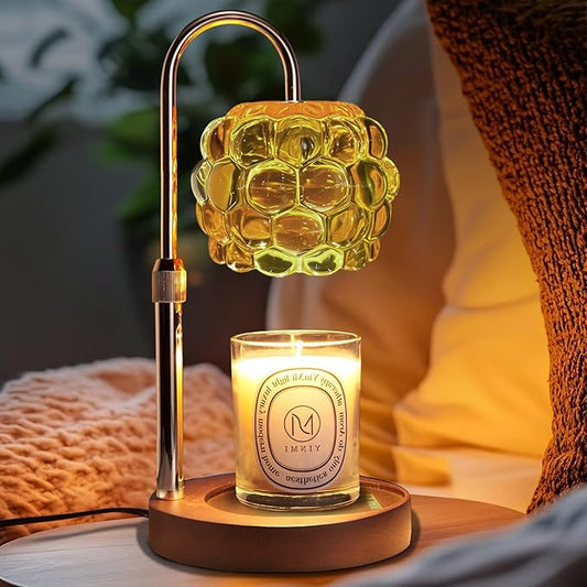 Candle Warmer Lamp with Timer Adjustable - Height Candle Warmer, Dimmer, Vintage Glass Wax Melting Lamps for Home Decor, f...