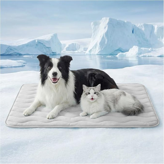 Dog Cooling Mat for Extra Large Dogs, 48"x30" Breathable Self Cooling Crate Mat for Dogs & Cats, QMAX>0.5 Portable Washabl...