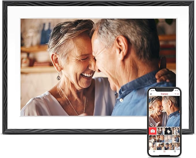 Digital Picture Frame, 10.1'' Frameo Digital Frame Wifi, 32GB Memory, 1280*800 HD Touch Screen Digital Photo Frame, Wall M...