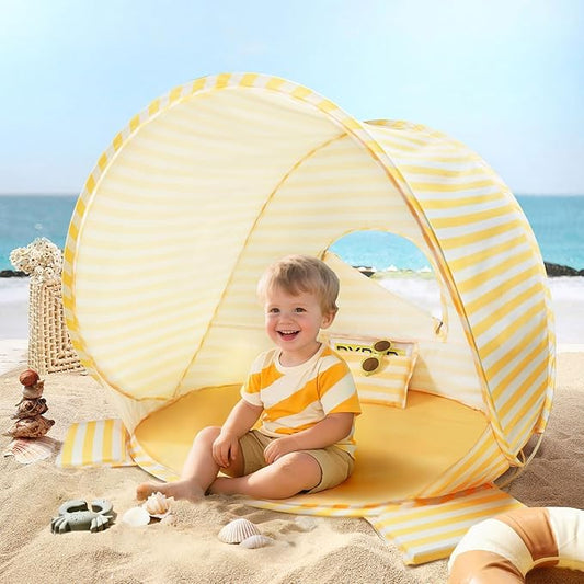 Tiny Land Baby Beach Tent – Pop Up Baby Tent with UV Protection, Portable Baby Beach Essentials, 35.4"x27.6"x31.5" Sun She...