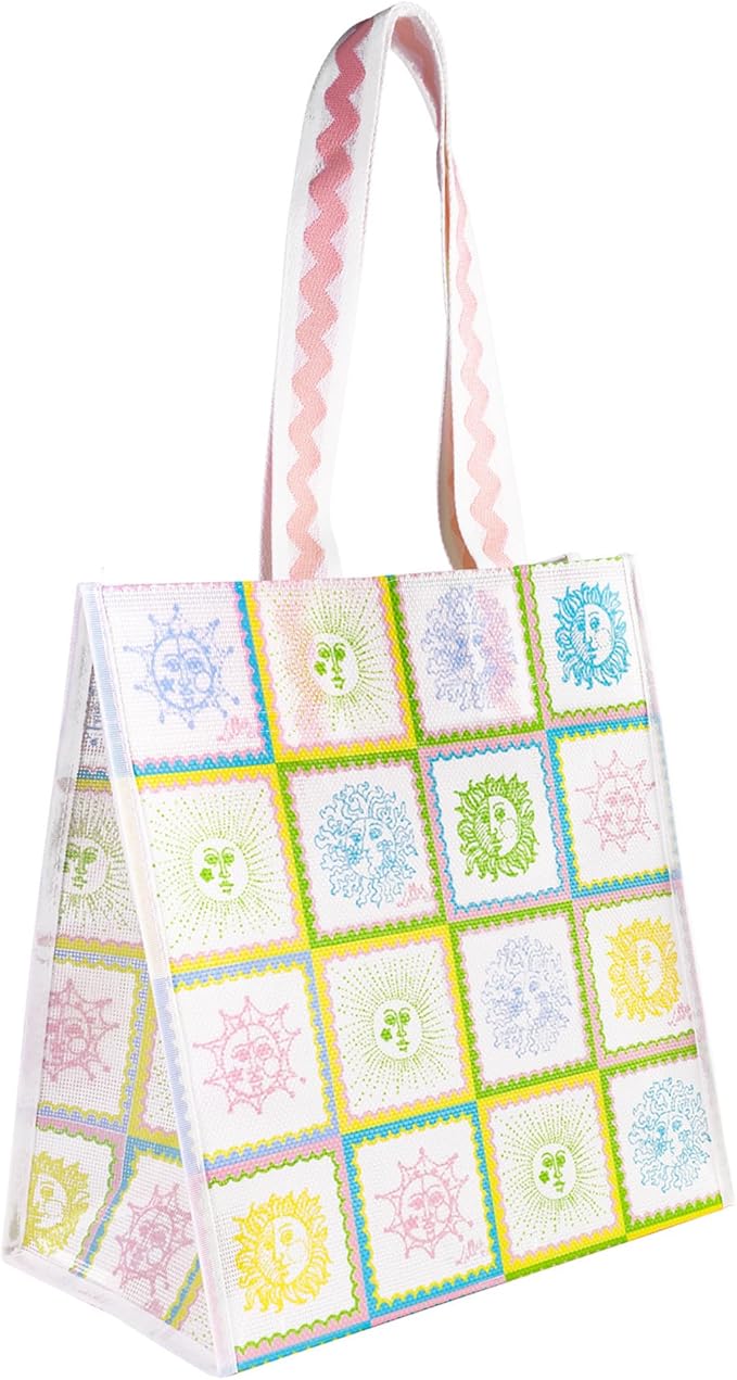 Lilly Pulitzer 13.5" x 14" Eco Tote, Market Shopper Bag, Oversize Reusable Grocery Tote with Comfortable Shoulder Strap (S...