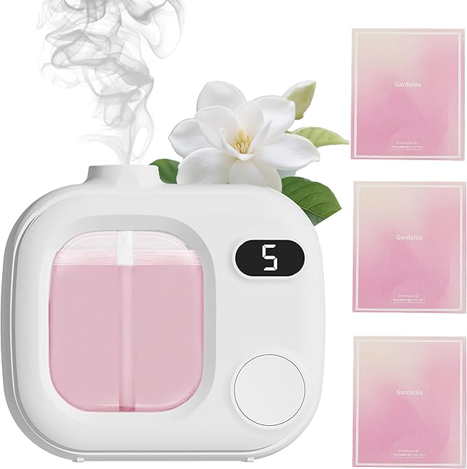 Waterless Essential Oil Aromatherapy Diffuser Mini Led Smart Aroma 360 Small Difusor Cordless for Home Large Rooms Scent B...