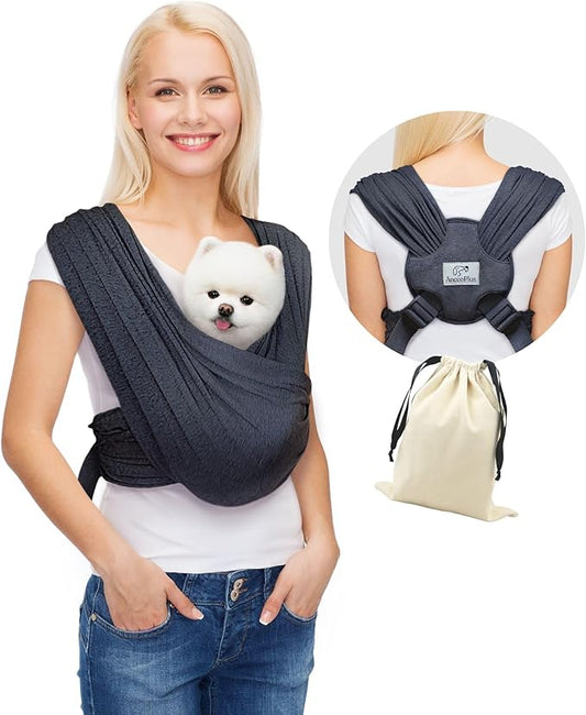 AnccoPlus Dog Carrier for Small Dogs, Front Facing Dog Carrier Sling, Hands Free Cat Sling, Size Adjustable, Reducing Back...