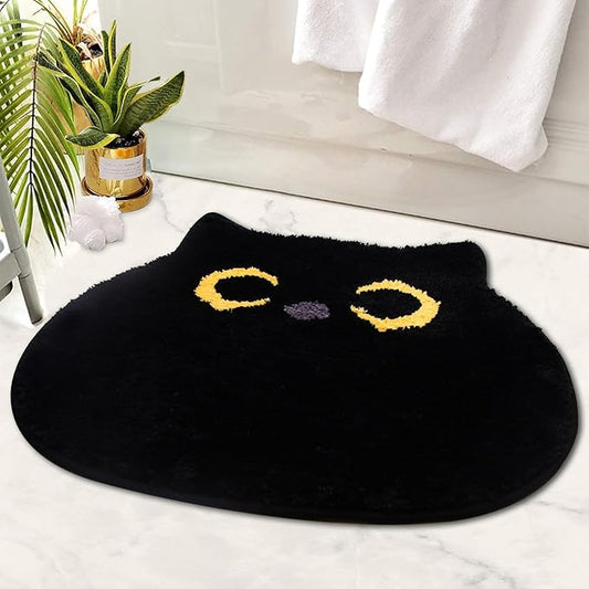 NIGOWAYS Bathroom Rug - Bathroom Mat,Black Cat Rug,Cat Bath Mat,Non Slip Bath Mats for Bathroom Kitchen Bedroom,Home Decor...