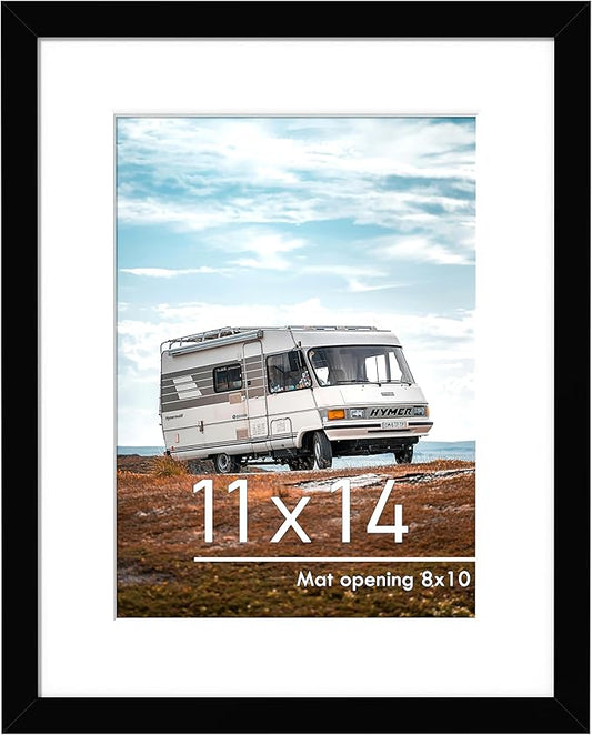 PEALSN 11x14 Picture Frame, Display Pictures 8 x 10 with Mat or 11 x 14 Without Mat for Wall Mounting Display, Photo Frame...