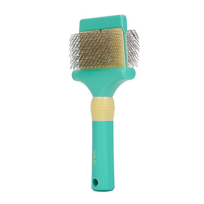 GROOMERSPRO Jelly Pet Double Sided Slicker Brush, Longer Pin, Flexible Head, Fine/Coarse Sides, Removes Unwanted Tangles, ...