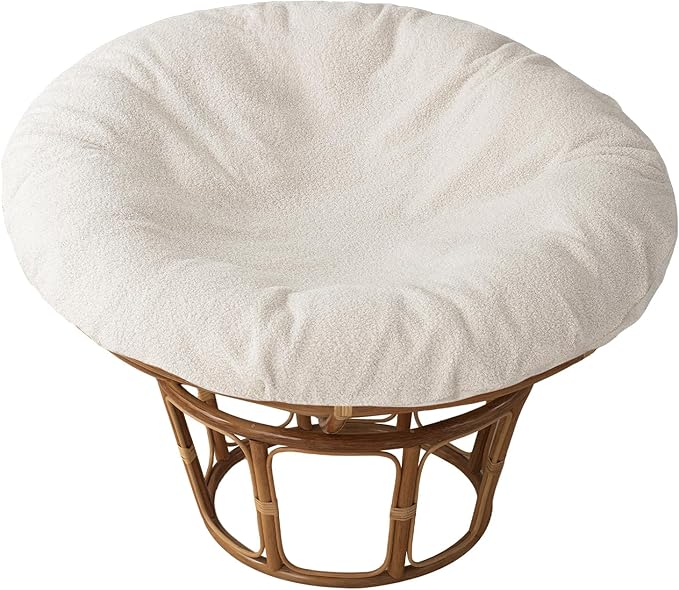 ANMINY Papasan Cushion Cover ONLY Thick Soft Fleece Slipcover for Papasan Cushion, Removable Machine Washable Round Chair ...