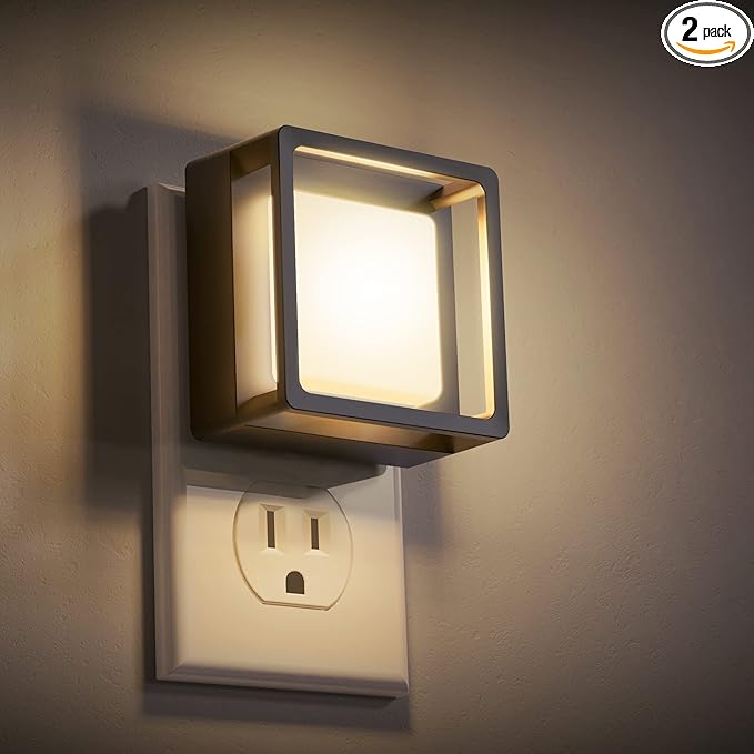DORESshop LED Night Light, Night Lights Plug Into Wall [2 Pack] with Dusk-to-Dawn Sensor, Dimmable Nightlights, Adjustable...