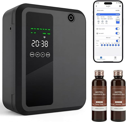 Waterless Essential Oil Diffuser for Large Room, 500ml Hotel Scent Diffuser, Cold Air Scent Machine, Covers Up to 3500 Sq ...