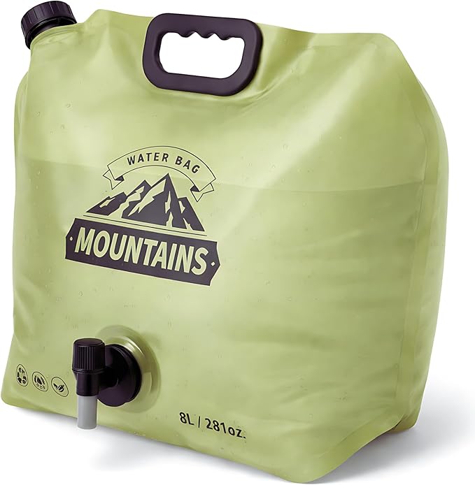CoreMuse Camping Water Container 2 Gallon Collapsible Water Jug with Spout - Reusable Plastic Flasks, Foldable Empty Gallo...