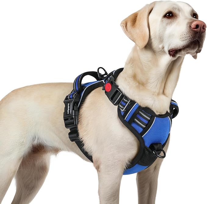 rabbitgoo Dog Harness for Large, No Pull Pet Harness with 3 Buckles, Adjustable Soft Padded Vest with Control Handle, Walk...