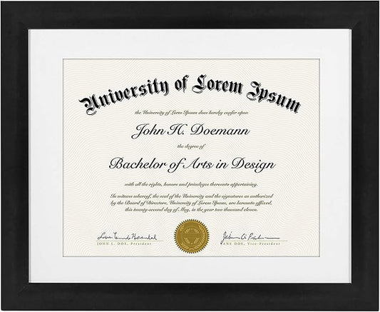 Americanflat 11x14 Diploma Frame with Shatter-Resistant Glass - Use as 8.5x11 Frame with Mat or Display 11x14 Documents Wi...
