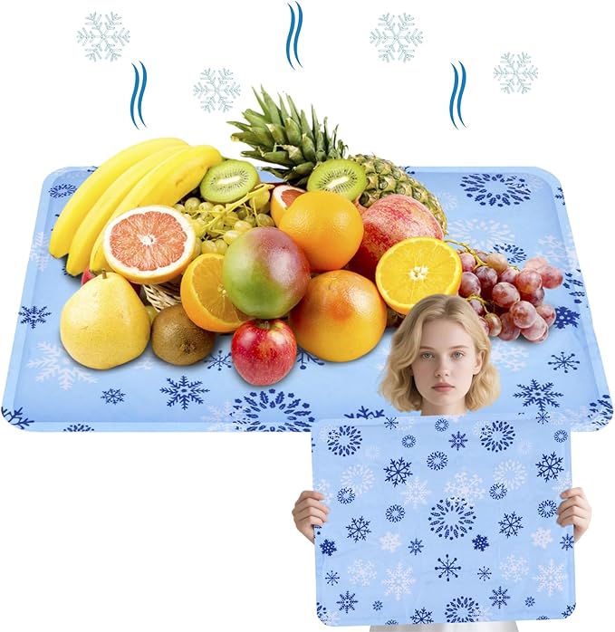 CODOHI 2 Pcs Reusable Freezable Ice Mat for Buffet Table Chilled Serving Tray Party 19.69 x 15.75 Inches Charcuterie Coole...