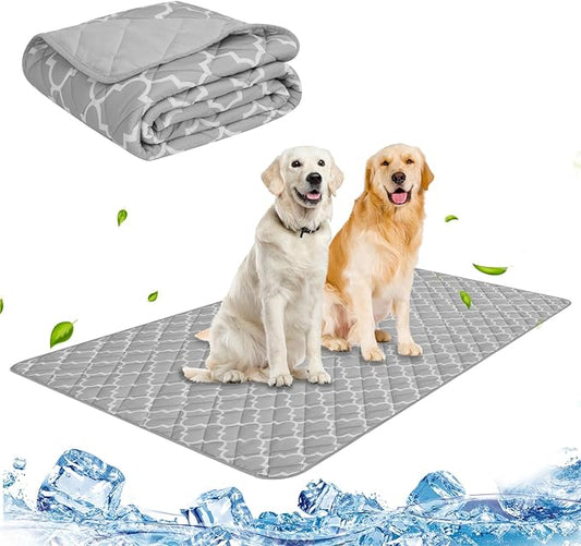 PUPTECK Dog Cooling Mat Pad for Medium Large Dogs, Cooling Blanket for Kennels Crate Floor, Dog Cat Summer Sleeping Bed Ou...