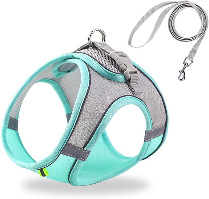 HIPVMES Cat Harness and Leash Set Soft Adjustable Escape Proof Cat Leash Breathable Comfortable Vest Easy to Wear Kitten/S...