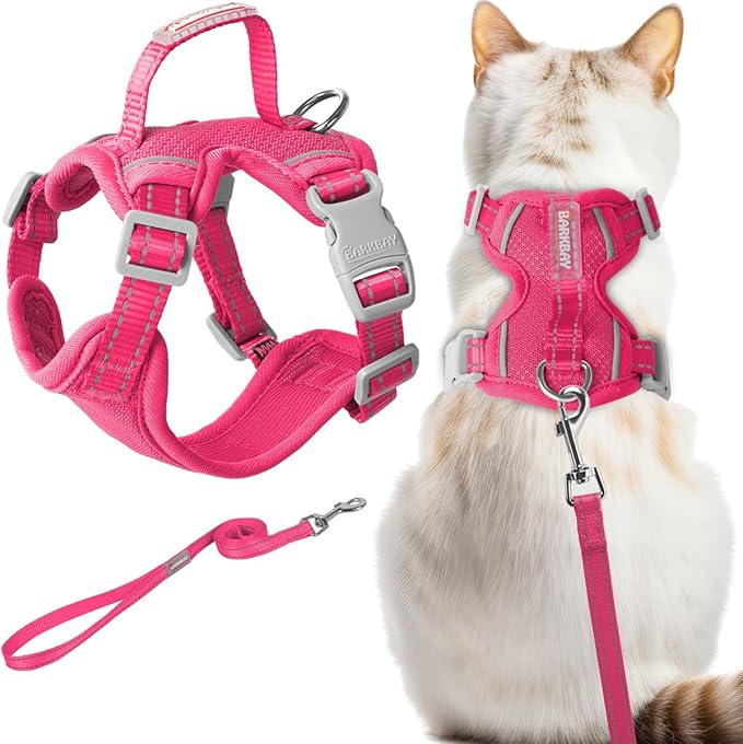 Cat Harness and Leash Set Escape Proof for Kitten Walking, Soft Adjustable Top Handle Vest Harnesses for Cats, Easy Contro...