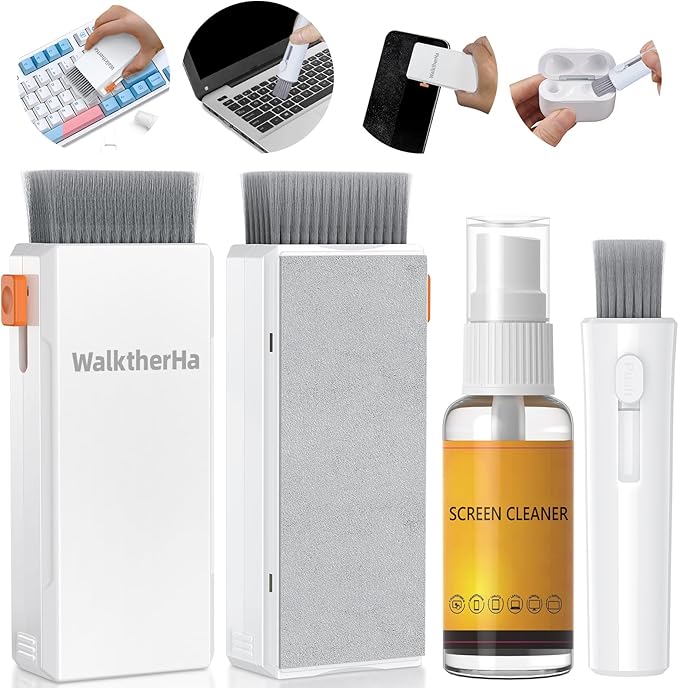 Keyboard Cleaner Laptop Cleaning Kit, All in One Keyboard Cleaning Kit with Car Screen Cleaner Spray, Retractable Detailin...