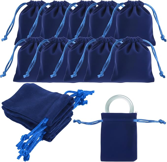 20Pcs Velvet Drawstring Bags, 2.75x3.54 Inch Velvet Drawstring Jewelry Pouches Small Gift Bags for Jewelry Candy Dice Wedd...