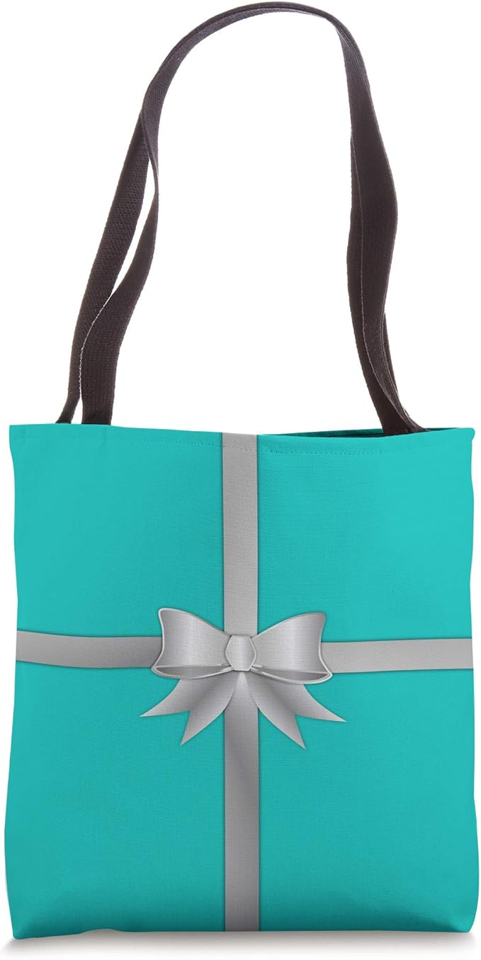 Blue Gift Box Gift Wrap Ribbon Tote Bag
