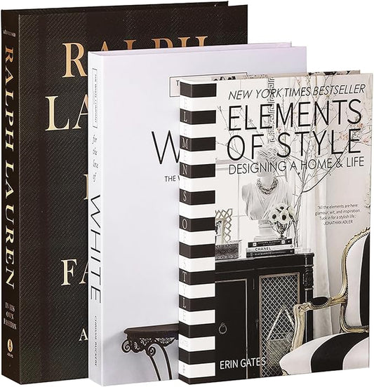 Set of 3 Decorative Books for Home Decor,Stylish Fake Books for Decoration, Aesthetic Decor Books Set for Coffee Table,Boo...