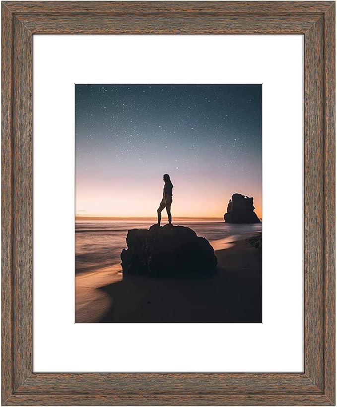 Golden State Art, 16x20 Picture Frame - Displays 11x14 Photo with Mat or 16x20 Without Mat, Wide Moulding Solid Wood Frame...