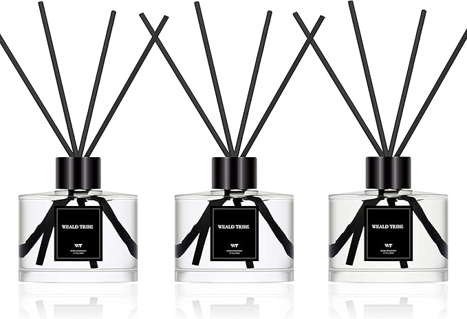 Reed Diffuser Set of 3 for Bathroom Air Fresheners, Oil Diffuser Sticks | Fresh Linen, Ocean, Eucalyptus & Mint Scent(1.7 ...