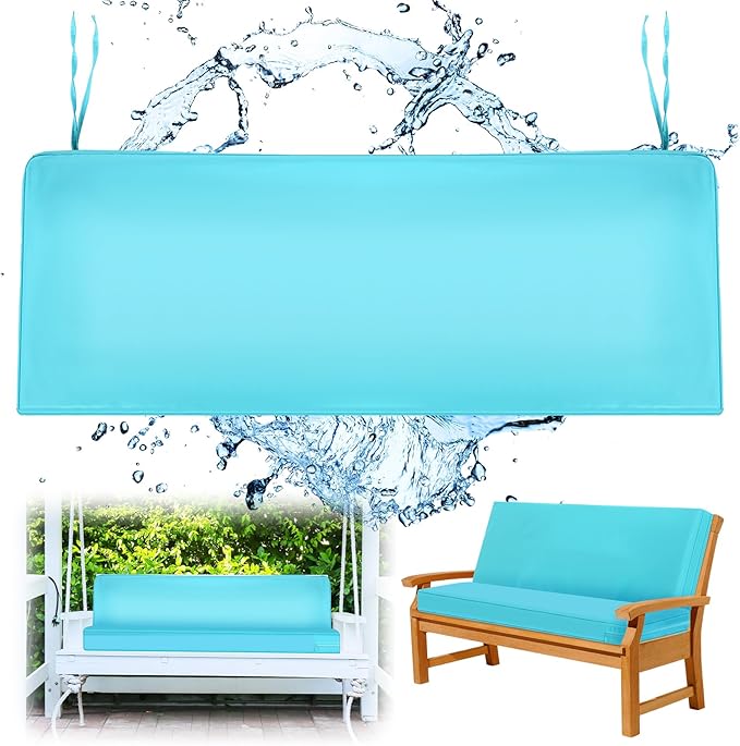 SmoothNovelty 48x18 Inch Patio Bench Cushion Covers Outdoor Waterproof UV Protection Loveseat Swing Replacement Cover with...