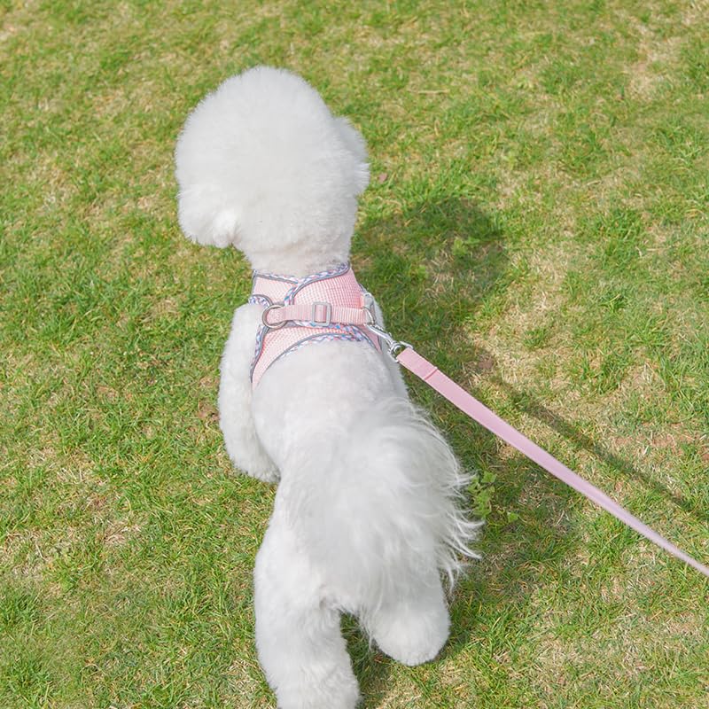 Dog Harness and Leash Set, No Pull Adjustable Reflective Pet Harness, Mesh Dog Harness, Step in Vest Harness Easy Walk Pup...