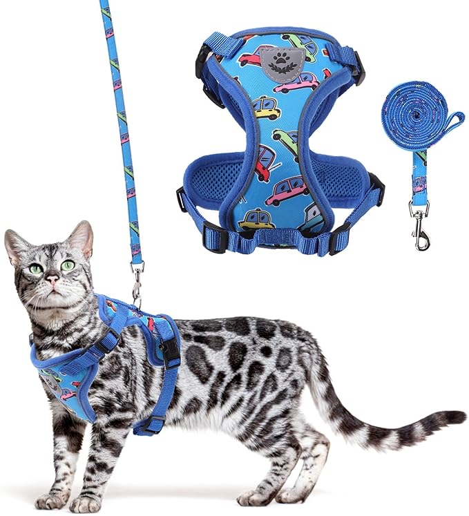 KOOLTAIL Cat Harness and Leash Set, Escape Proof for Safe Walking & Travel, Reflective Comfortable Easy Control Adjustable...