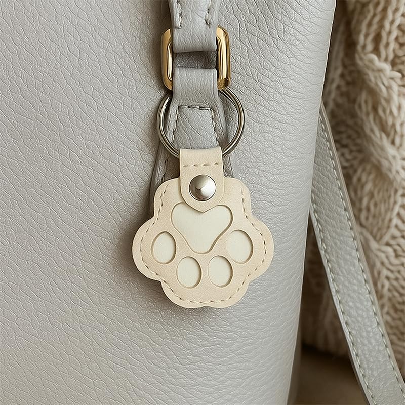 3 Pcs Pet Paw Shaped Leather Keychain, Pet Hair Keychain, Pet Memorial Gift Keyring, Handmade Key Holder For Collecting Ca...