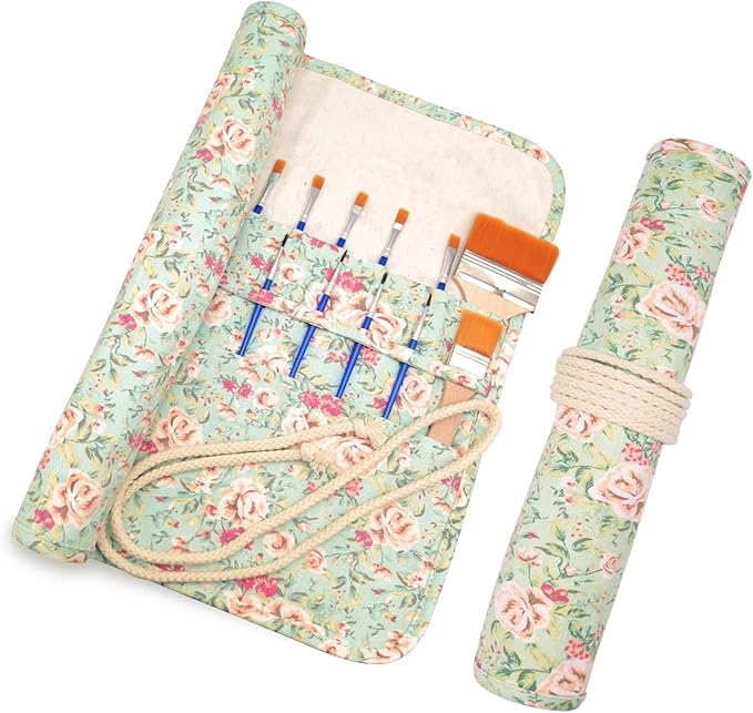 Funny live Paint Brush Holder Art Supplies, Artist Brush Holder & Storage Organizer Roll-Up Case Bag, Protect Acrylic Oil ...