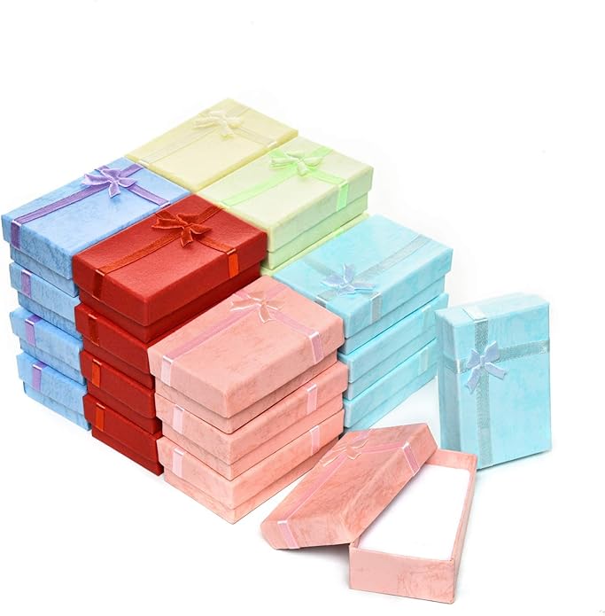 AQUEENLY 24-Piece Gifts Box Set, Jewelry Gift Boxes for Rings, Pendants, Earring, Necklaces - Cardboard Jewelry Boxes for ...