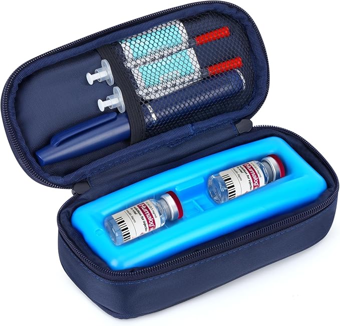 YOUSHARES Insulin Vials Cooler Travel Case - TSA Approved Diabetic Medication Vial Cooling Bag with Protective Ice Brick, ...