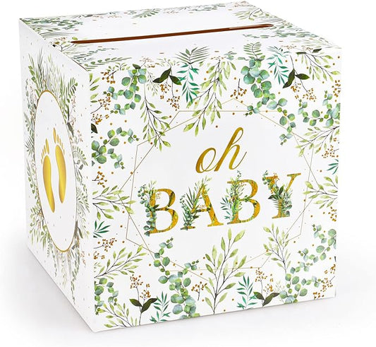 Hxezoc Floral Baby Shower Card Box Favors Post Box Cardboard Receiving Money Box Holder for Reception, Baby Showers, Anniv...