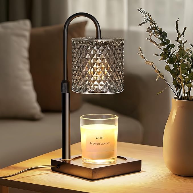 YAYIT Candle Warmer Lamp with Timer Dimmer Adjustable Height, Candle Warmer with 2 Bulbs for Jar Candles, Home Decor, for ...