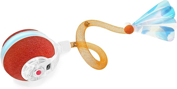 Jkanti Interactive Cat Toys for Indoor Cats,The 3rd Generation Agile Moving Cat Ball with Elastic Mesh Tail,Automatic Kitt...