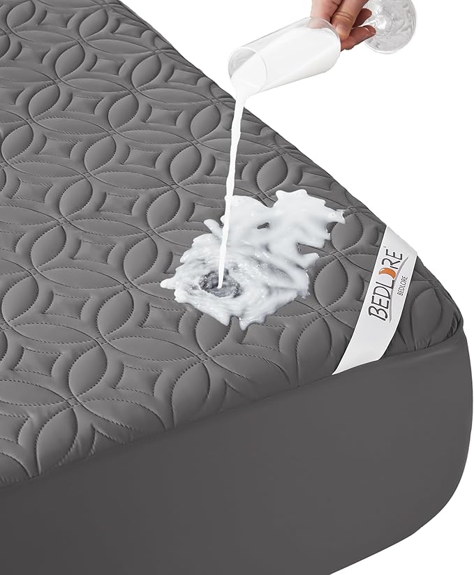 BEDLORE Waterproof Mattress Protector, Queen Size Mattress Pad Noiseless with Deep Pocket 6"-18" Depth, Soft Breathable Di...
