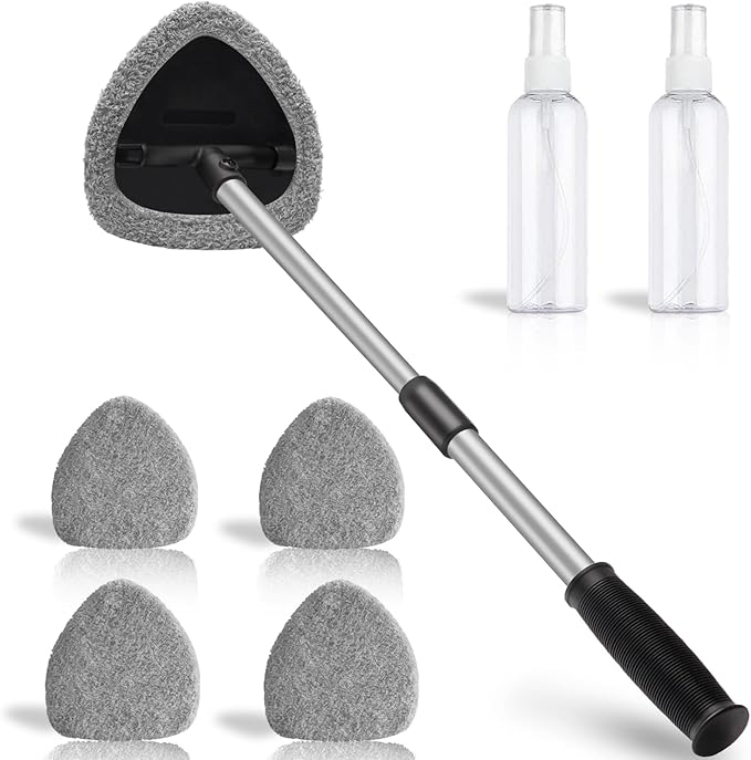 FurnisHIQ 25.5” Windshield Cleaner Tool, Longer & Strong Absorbent Car Window Cleaner with 5 pcs Washable Pads and 2 pcs S...
