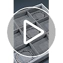 Oirlv Velvet Stackable Jewelry Display Trays 12 Grids Rings Earrings Bracelet Organizer Storage Tray(13.8"x1.29"x9.4")