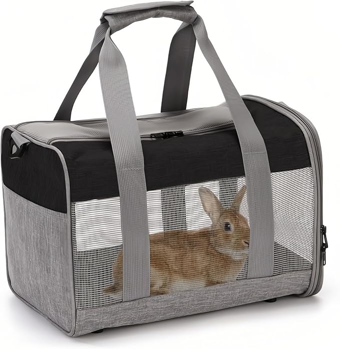 PINVNBY Bunny Carrier for Travel Camping Outdoor, Small Pet Carrier, Guinea Pig Carrier, Breathable Pet Portable Hand Bag ...