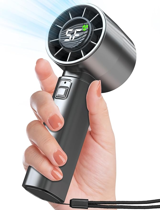 FESTIVALCOS Portable Handheld Fan - High Speed Cooling, USB Rechargeable Mini Fan with 4000mAh Battery 12 Hours Battery Li...