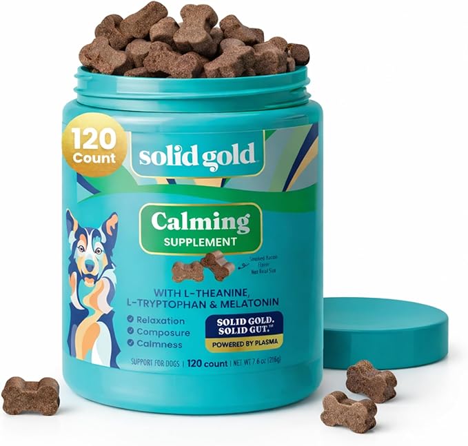 Solid Gold Calming Chews for Dogs - Dog Calming Chews w/Melatonin for Separation, Stress & Hyperactivity Relief - Supports...