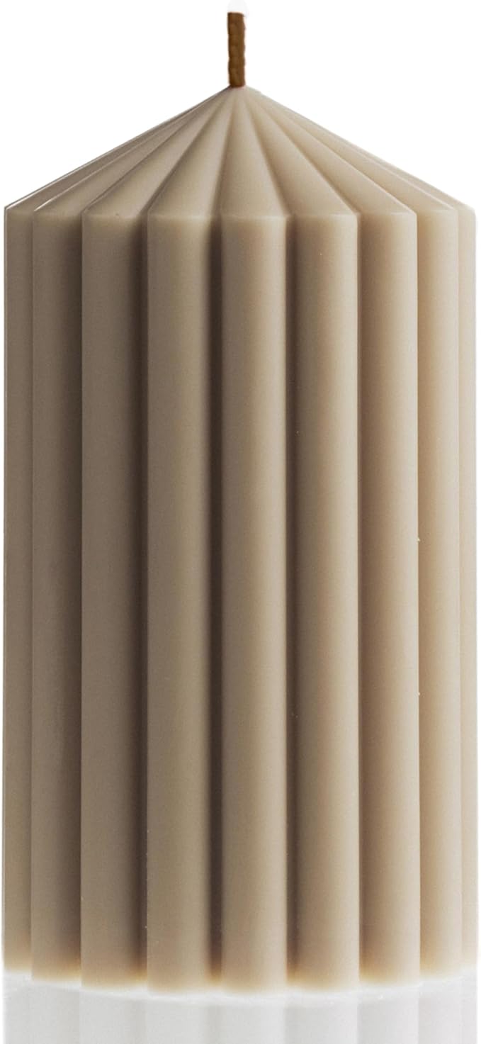 LAWA Ribbed Peak Pillar Candle - Large Beautiful Handmade Pillar Scented Soy Wax Candle Elegant Bubble Aesthetic Candle Ho...