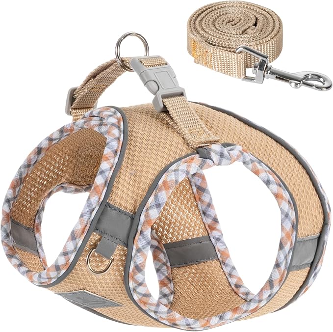 TomteNisse Dog Harness and Leash Set, No Pull Pet Harness for Small Dogs Easy Walking,Soft Breathable Small Dog Harness,Ad...