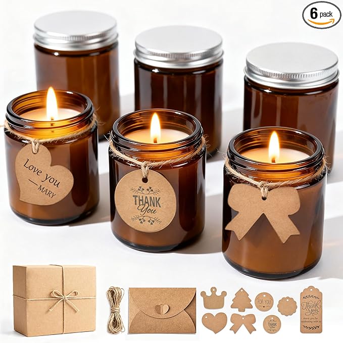 Home Scented Candles Gift Set, 6 Pack Aromatherapy Candles for Women, Non Toxic Soy Wax Candles for Relaxing Stress Relie...